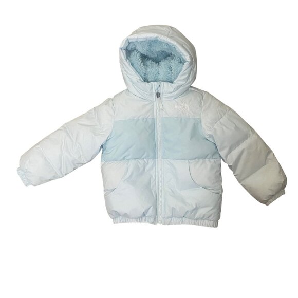 The North Face Toddler Hooded Down Puffer Jacket 3T Light Blue - Picture 1 of 9